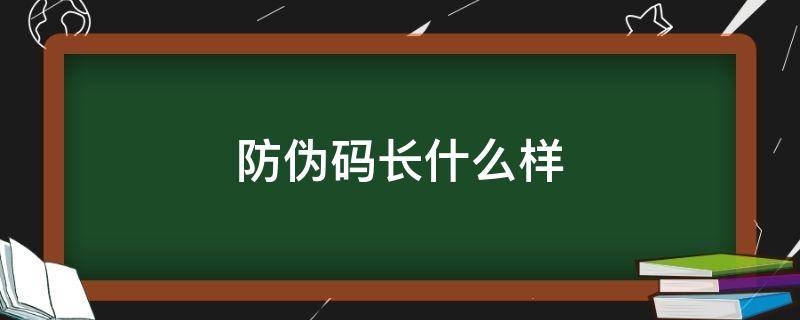 防伪码长什么样