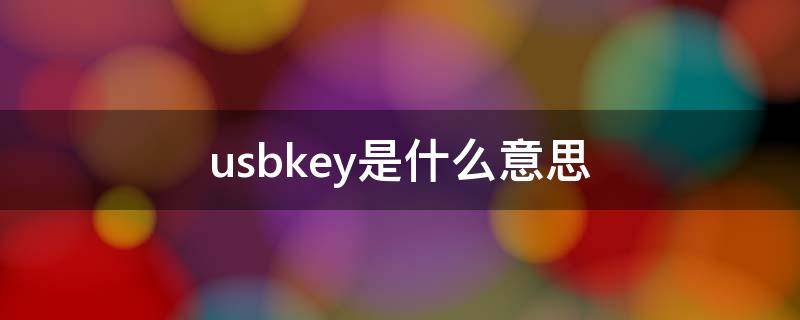 usbkey是什么意思