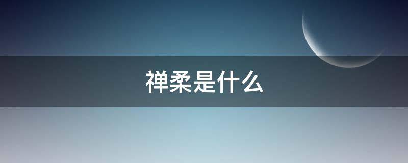 禅柔是什么