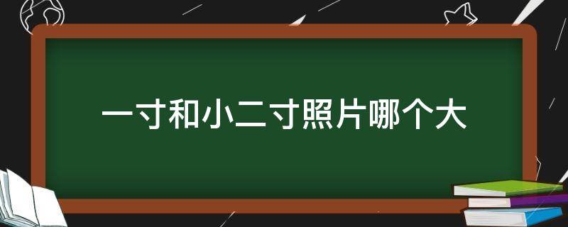 一寸和小二寸照片哪个大