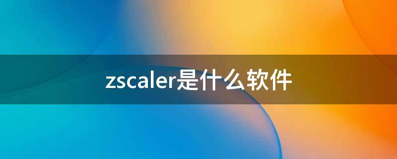 zscaler是什么软件