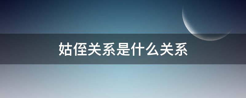 姑侄关系是什么关系