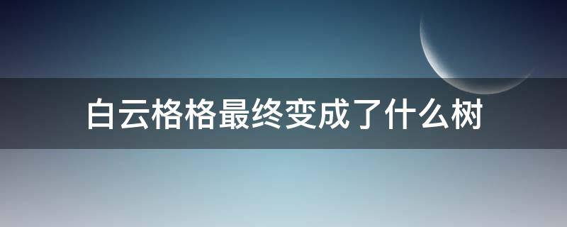 白云格格最终变成了什么树