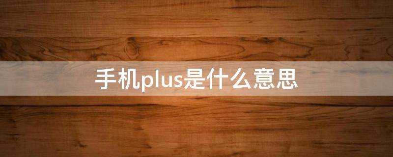 手机plus是什么意思