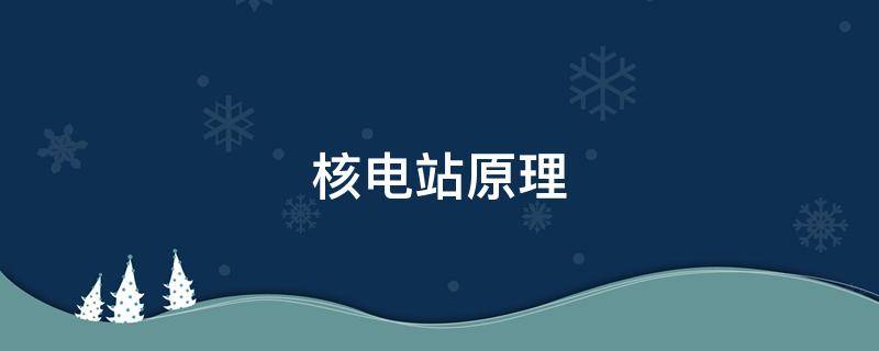 核电站原理-墨子百科 核电站原理
