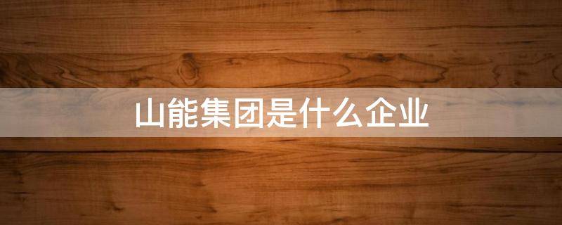 山能集团是什么企业-墨子百科 山能集团是什么企业