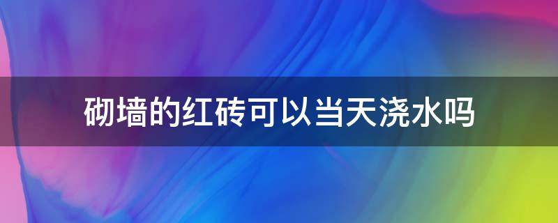 砌墙的红砖可以当天浇水吗