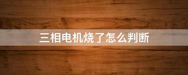 三相电机烧了怎么判断