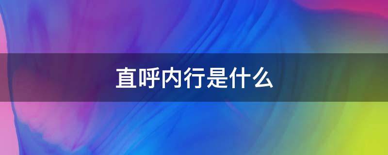 直呼内行是什么-墨子百科 直呼内行是什么