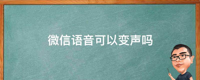 微信语音可以变声吗