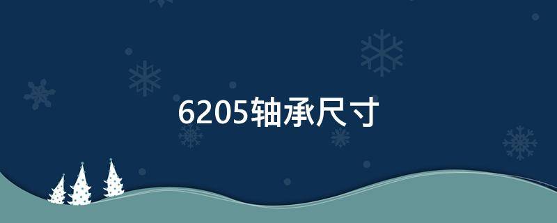 6205轴承尺寸