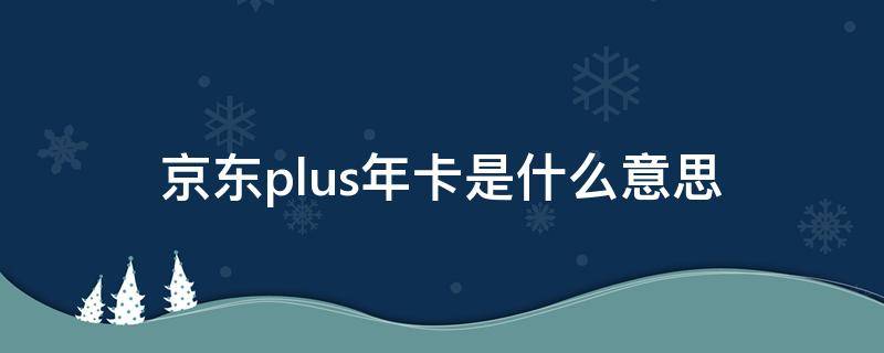 京东plus年卡是什么意思