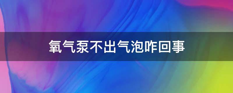 氧气泵不出气泡咋回事