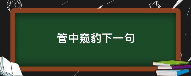 管中窥豹下一句