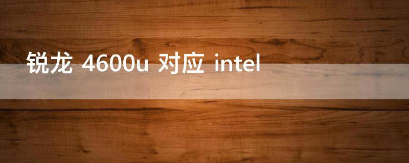 锐龙 4600u 对应 intel