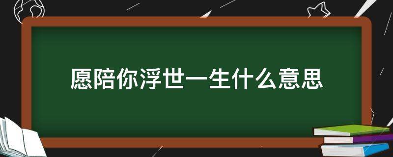 愿陪你浮世一生什么意思