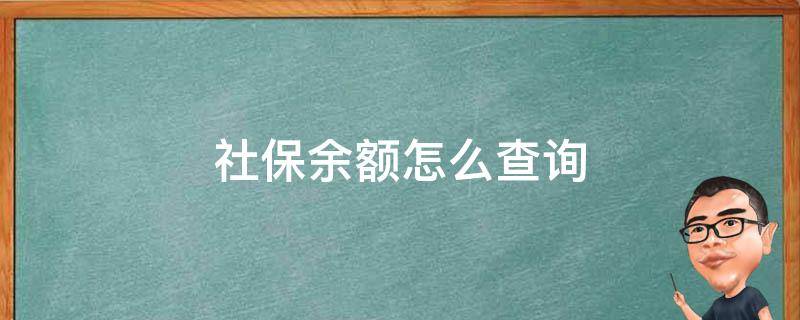 社保余额怎么查询