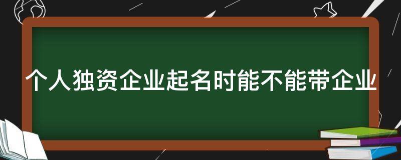 个人独资企业起名时能不能带企业