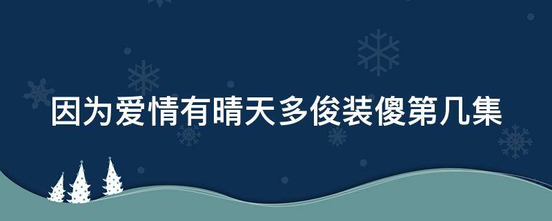 因为爱情有晴天多俊装傻第几集