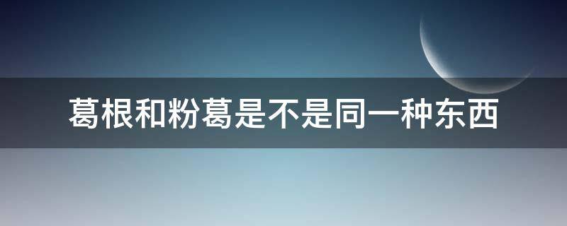 葛根和粉葛是不是同一种东西