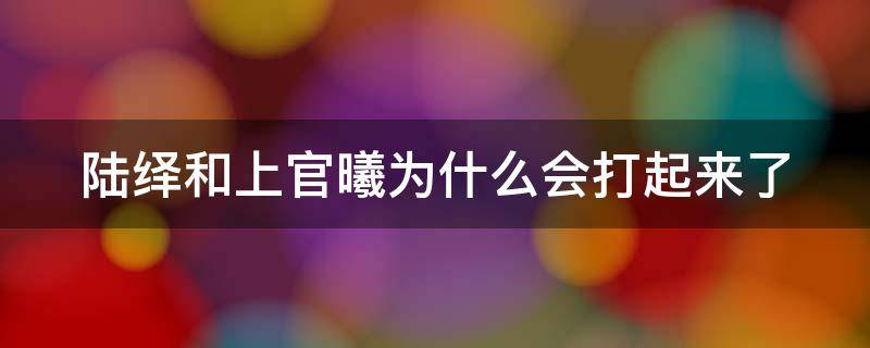 陆绎和上官曦为什么会打起来了