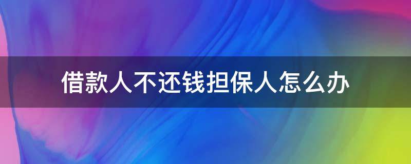 借款人不还钱担保人怎么办