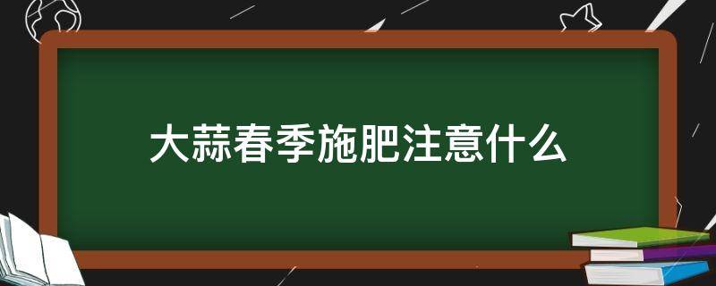 大蒜春季施肥注意什么