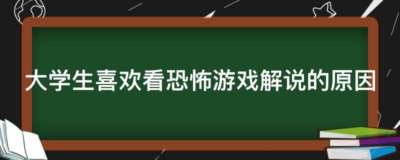 大学生喜欢看恐怖游戏解说的原因