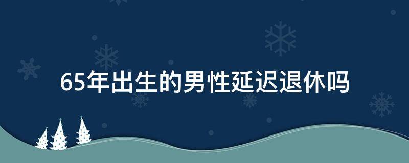 65年出生的男性延迟退休吗