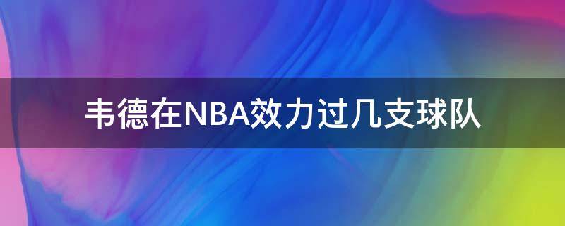 韦德在NBA效力过几支球队