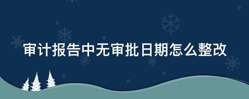 审计报告中无审批日期怎么整改