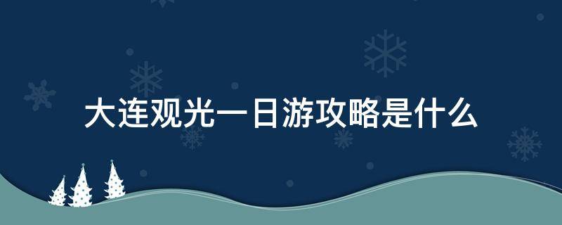 大连观光一日游攻略是什么