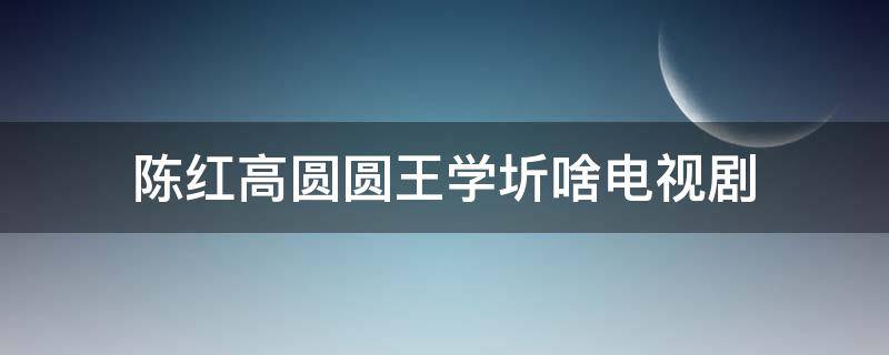 陈红高圆圆王学圻啥电视剧