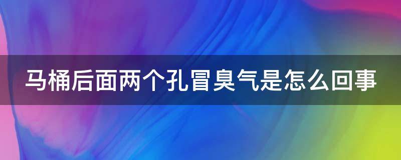 马桶后面两个孔冒臭气是怎么回事