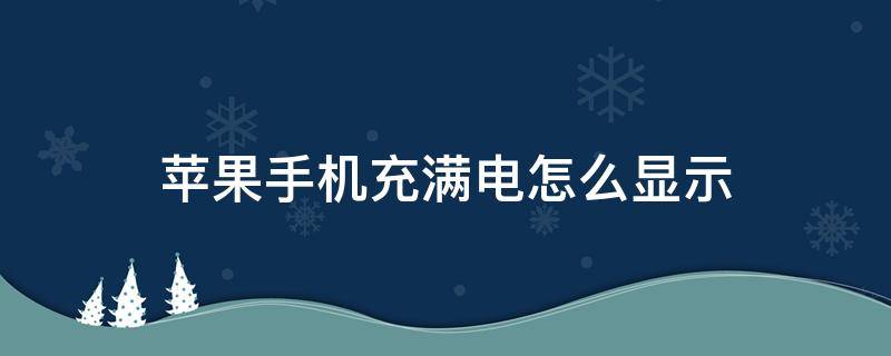 苹果手机充满电怎么显示