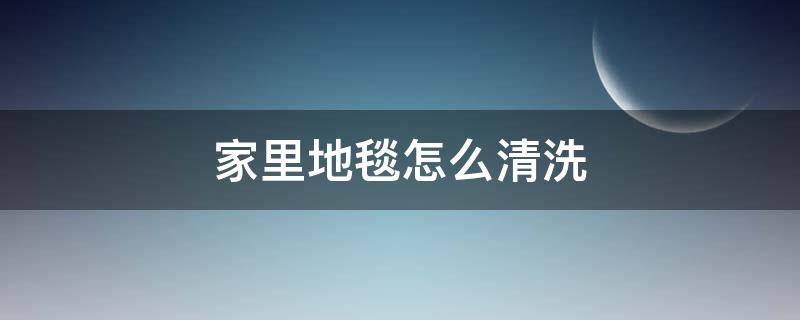 家里地毯怎么清洗