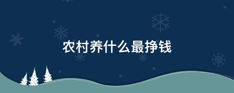 农村养什么最挣钱