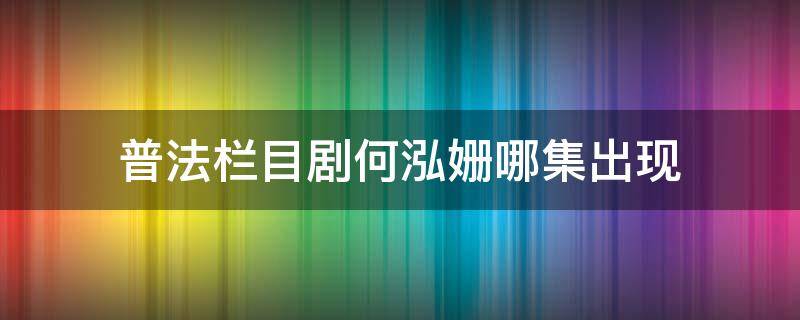 普法栏目剧何泓姗哪集出现