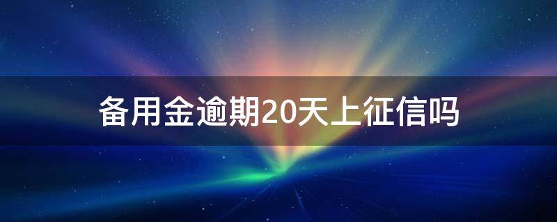 备用金逾期20天上征信吗-墨子百科 备用金逾期20天上征信吗
