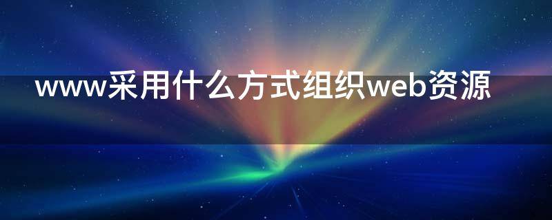 www采用什么方式组织web资源