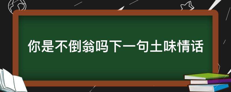 你是不倒翁吗下一句土味情话