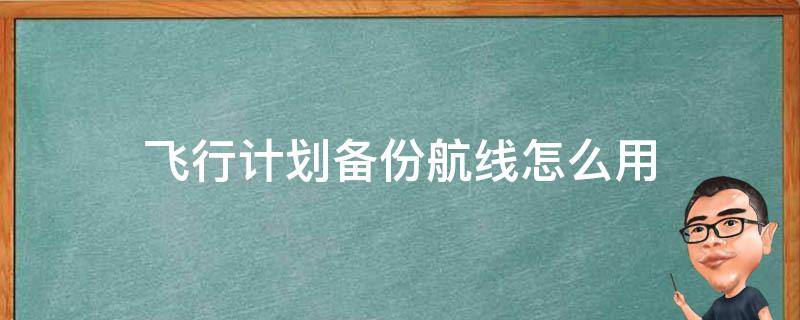 飞行计划备份航线怎么用