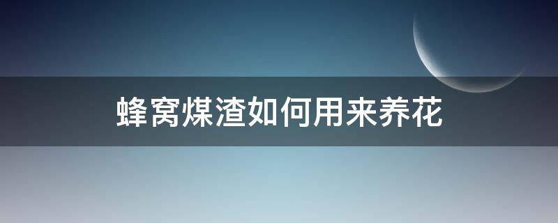 蜂窝煤渣如何用来养花