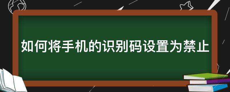 如何将手机的识别码设置为禁止