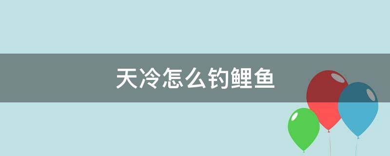 天冷怎么钓鲤鱼