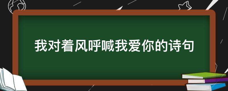 我对着风呼喊我爱你的诗句