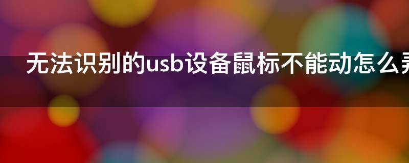 无法识别的usb设备鼠标不能动怎么弄