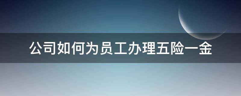 公司如何为员工办理五险一金