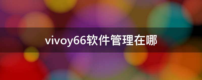 vivoy66软件管理在哪-墨子百科 vivoy66软件管理在哪
