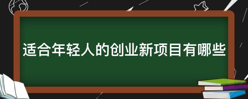 适合年轻人的创业新项目有哪些